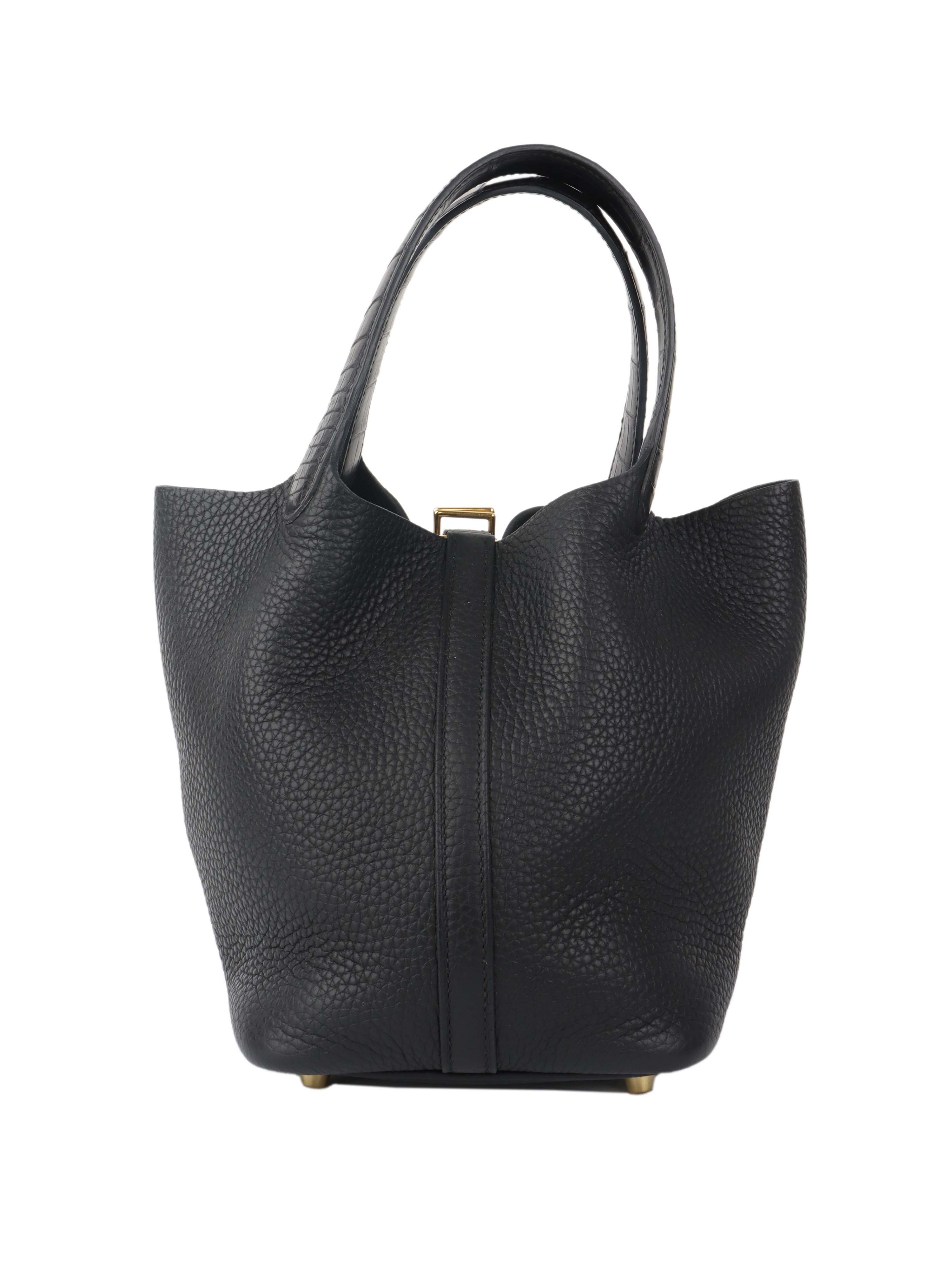 Hermes Picotin Lock 18 Touch Bag with Alligator Handle
