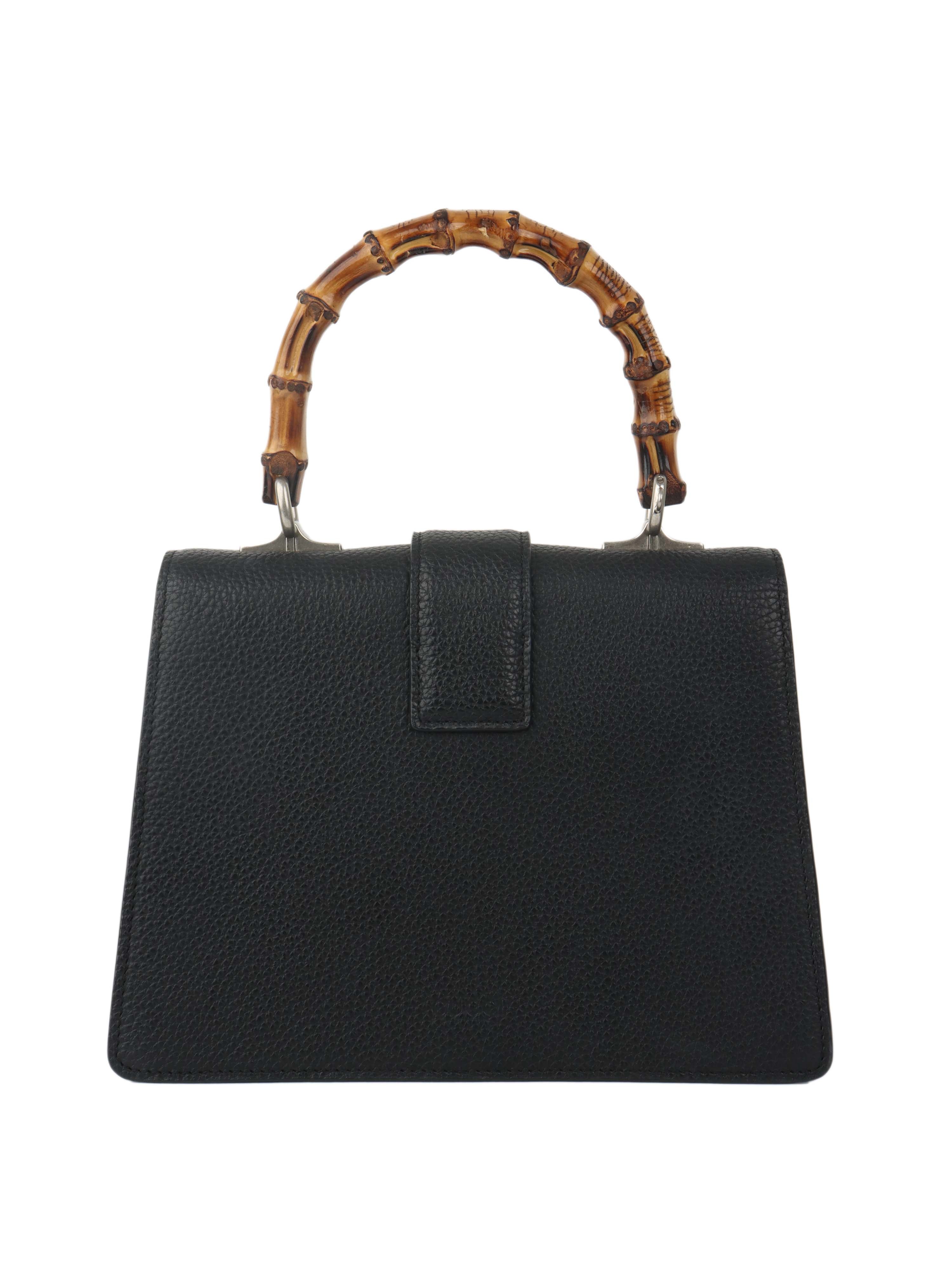 Gucci Black Dionysus bag with bamboo handle.