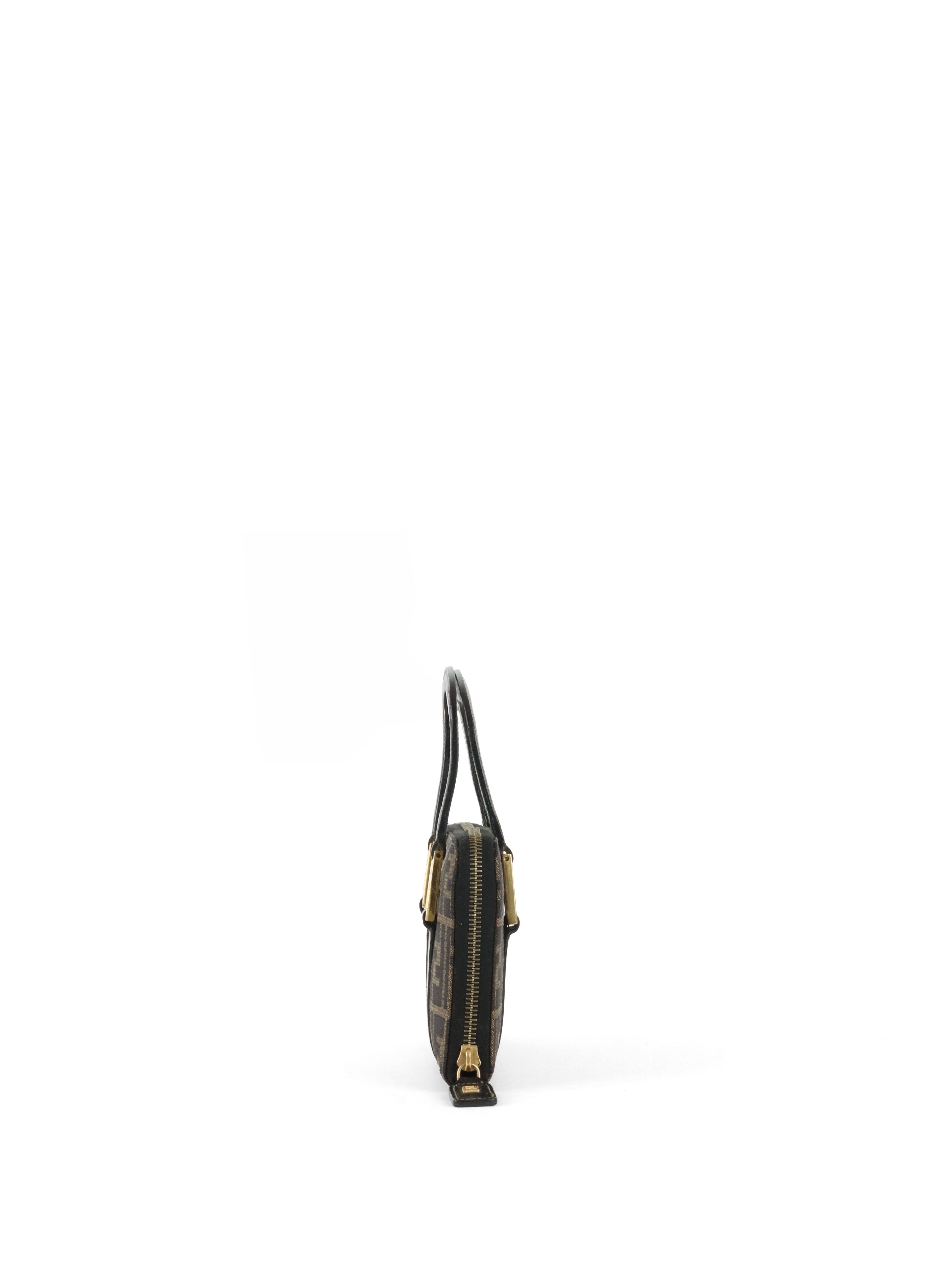 Fendi Vintage Zucca Canvas Top Handle Wallet Bag