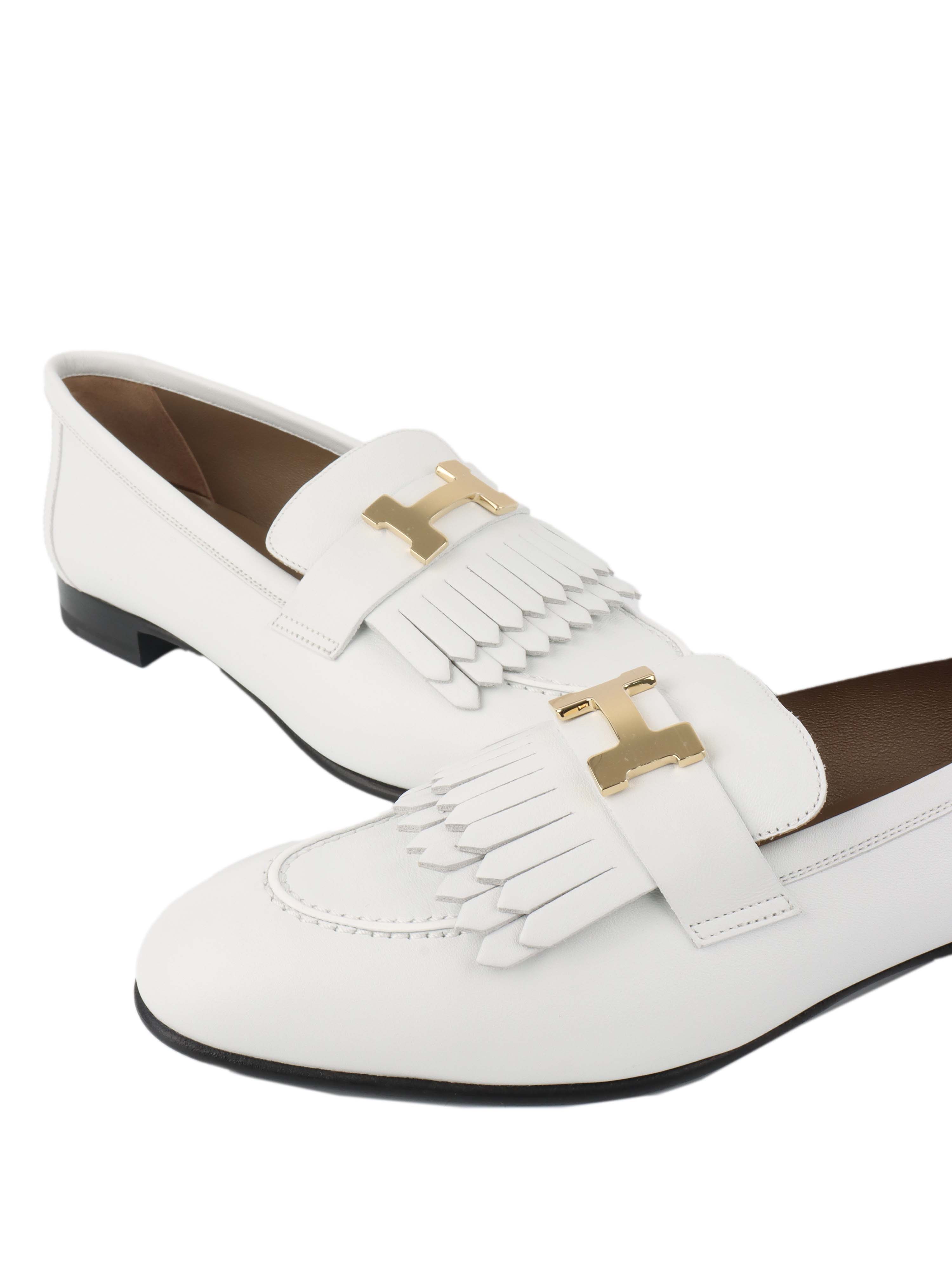 Hermes White Royal Loafer