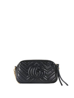 Gucci Black Small GG Marmont Camera Bag.