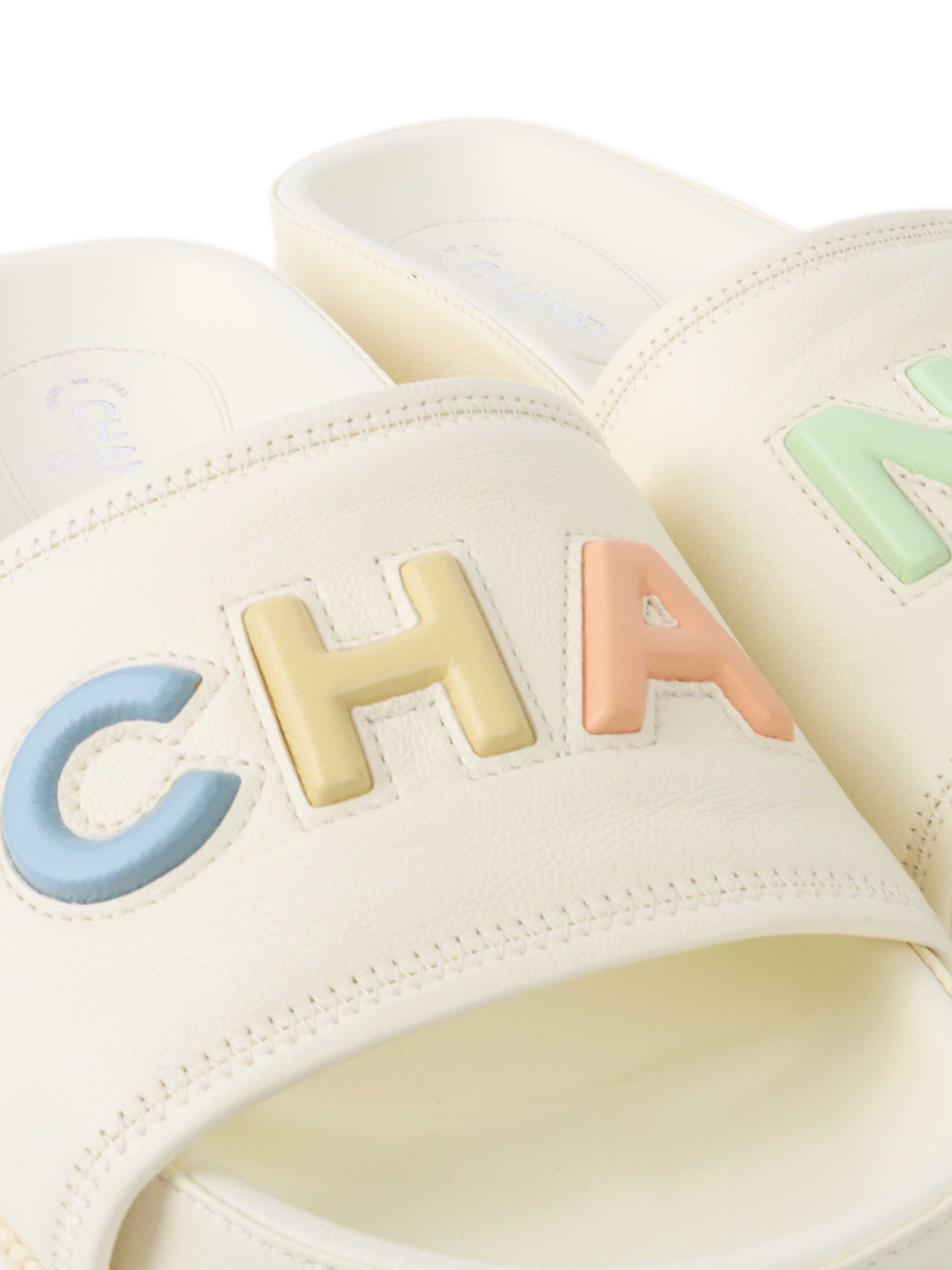 Chanel white sale pool slides