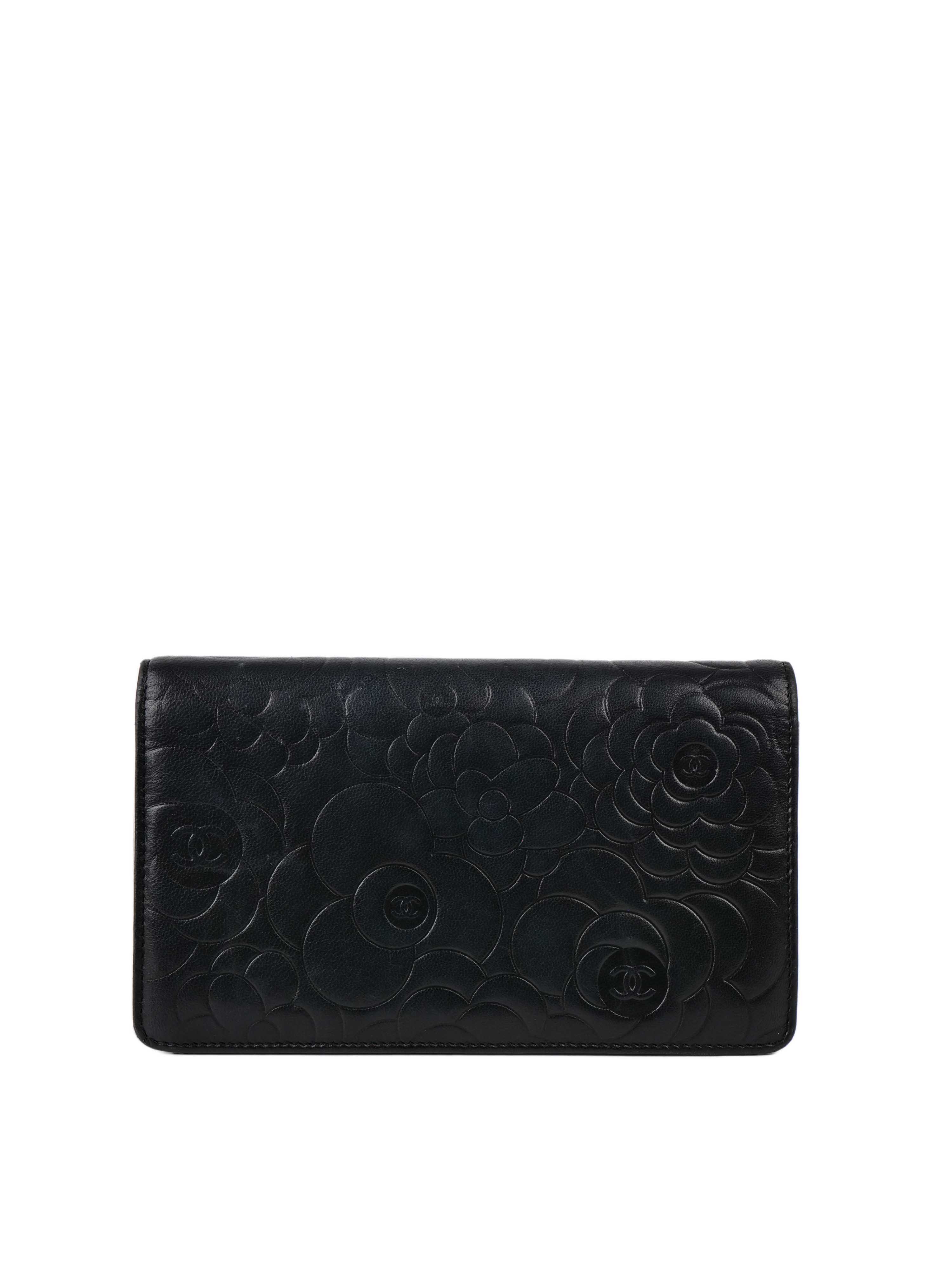 Chanel Black Camellia Wallet.