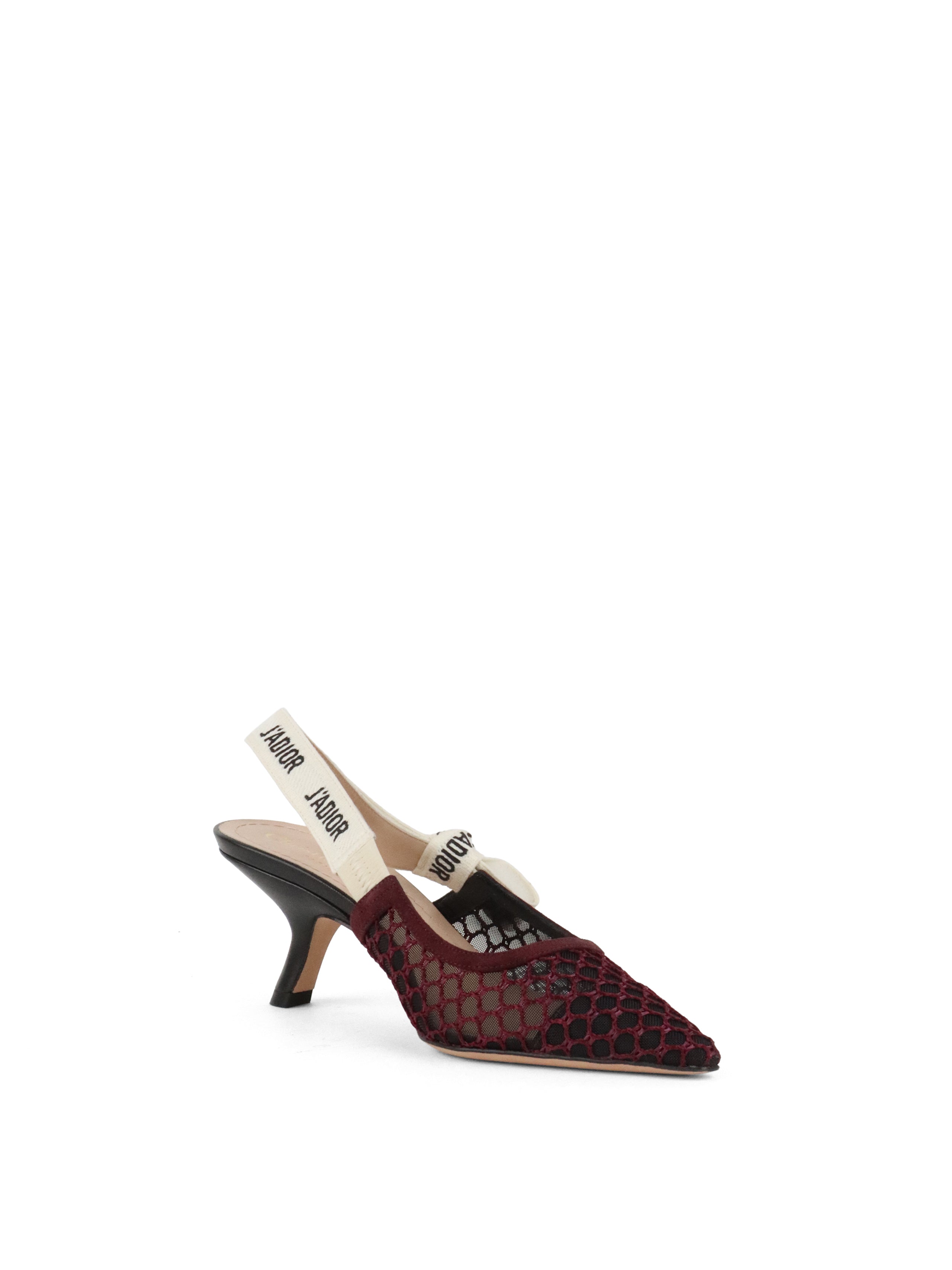 Dior Burgundy Mesh J'Adior Slingback Sandal