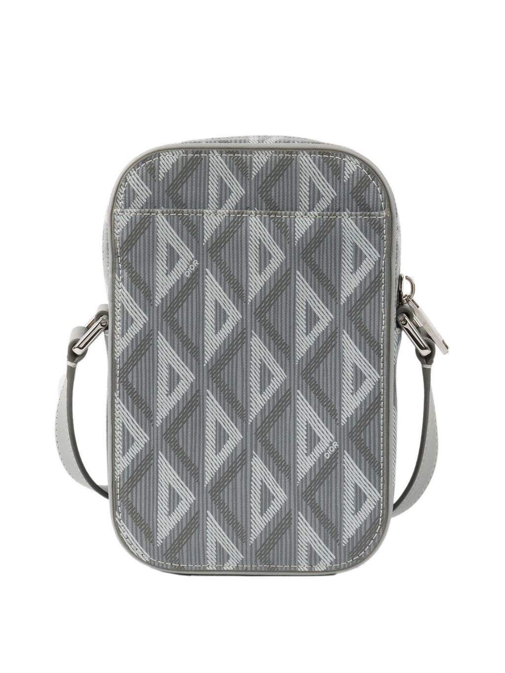 Dior Silver 'Hit The Road' Vertical Crossbody Pouch.