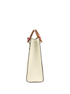 Gucci White Diana NM Stripe Bamboo Handle Bag