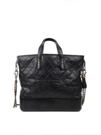 Chanel Black Gabrielle Top Handle Top Gold And Silver