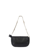 Versace Black Leather Shoulder Bag with Silver Chain.