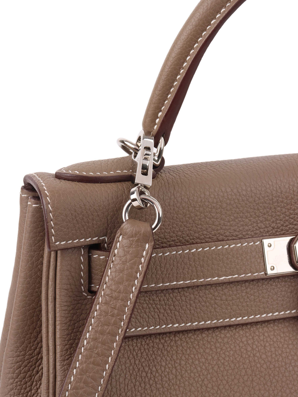 Hermes Etoupe Kelly 28 in Togo leather PHW.