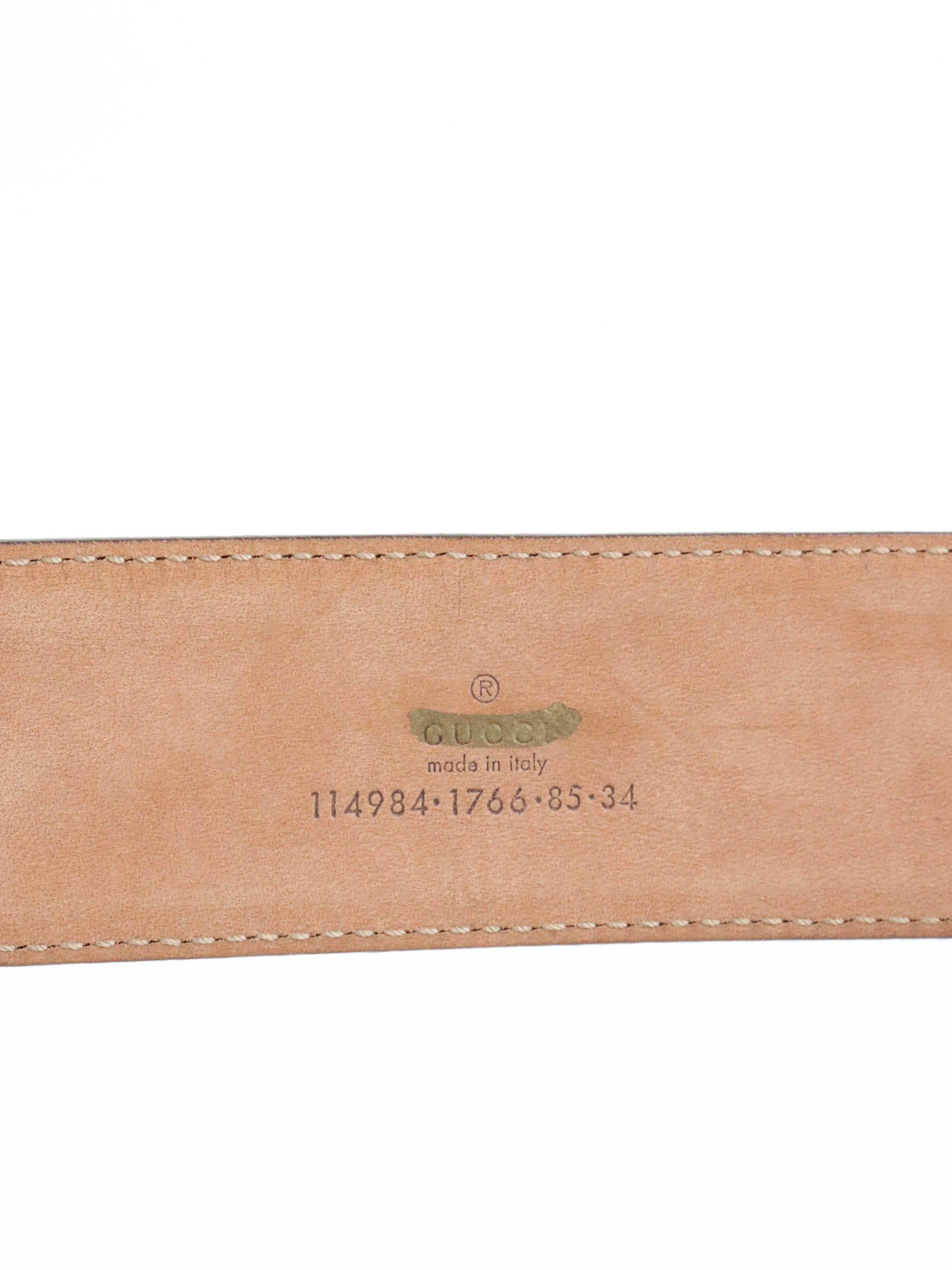 Gucci GG Ebony Canvas Belt size 85