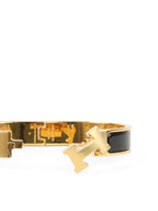 Hermes Noir Clic H Bracelet GHW