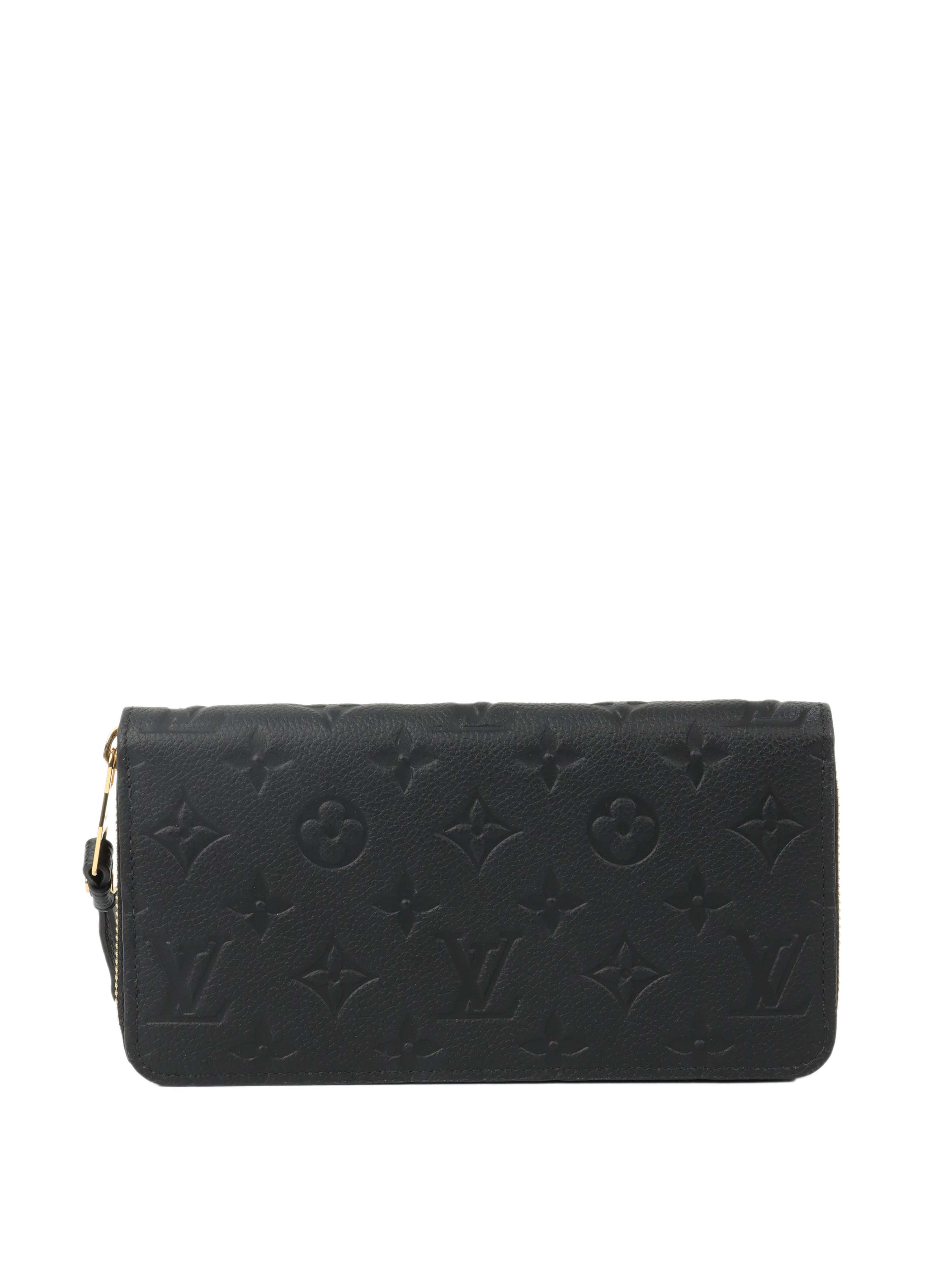 Louis Vuitton Black Monogram Empreinte Leather Clemence Wallet.