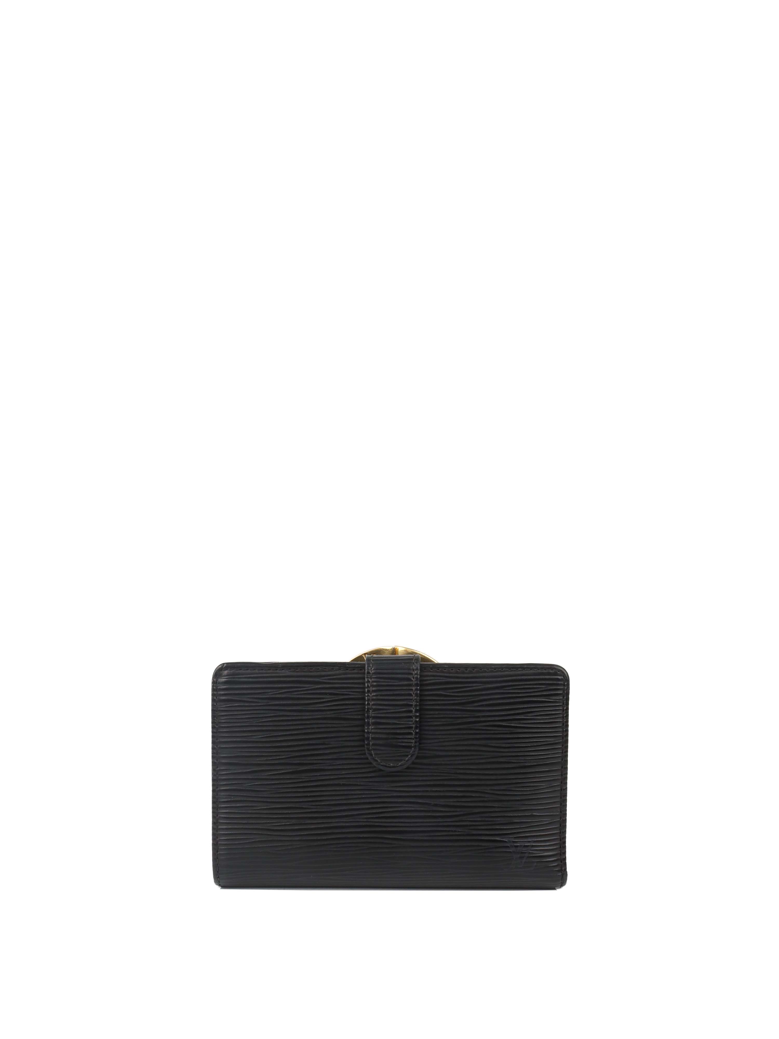Louis Vuitton Black Epi Leather Short Wallet.