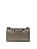 Chanel Medium Chevron Metallic Crumpled Calfskin Boy Bag.