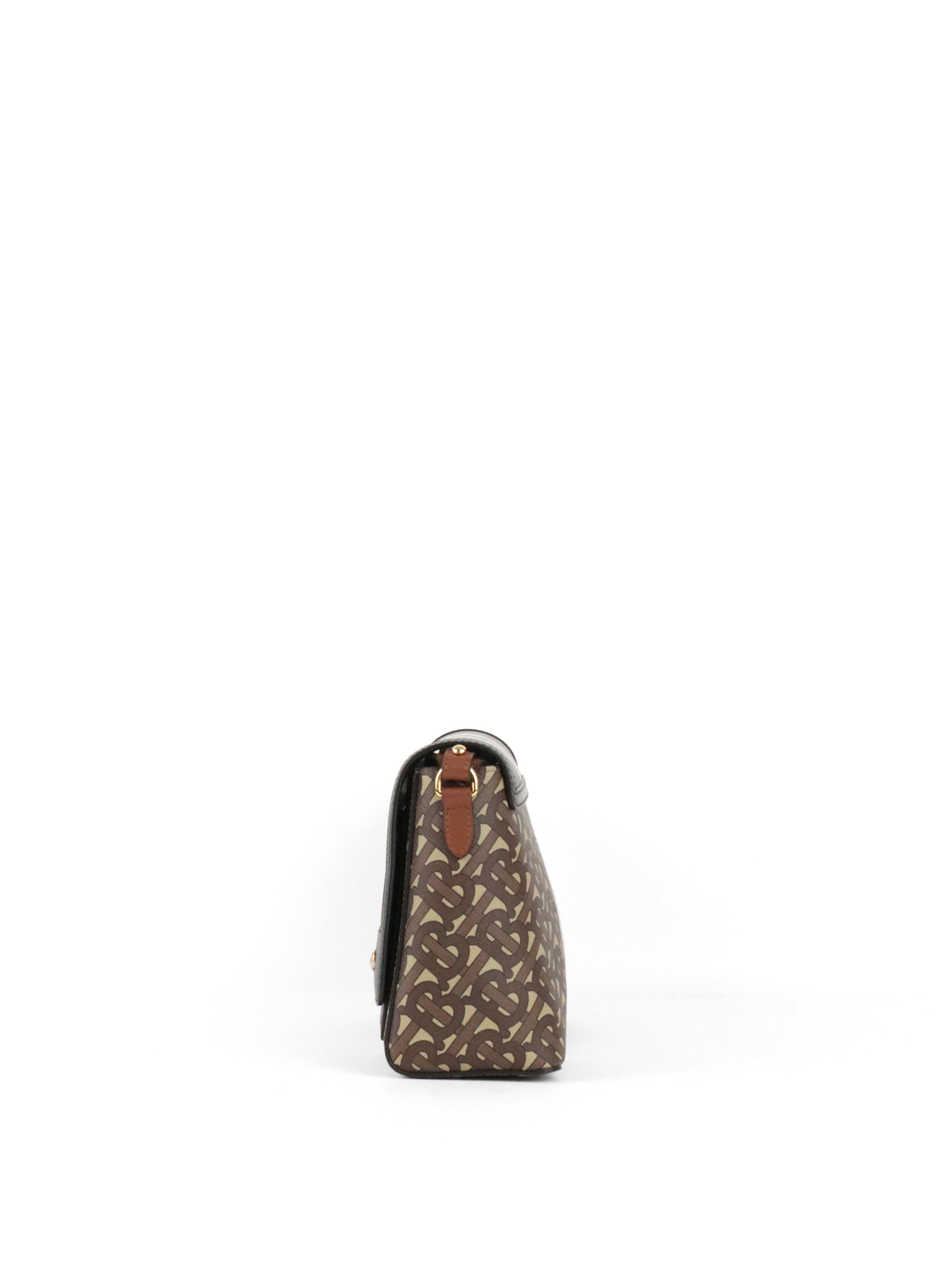 Burberry Monogram Stripe E-Canvas Note Crossbody Bag