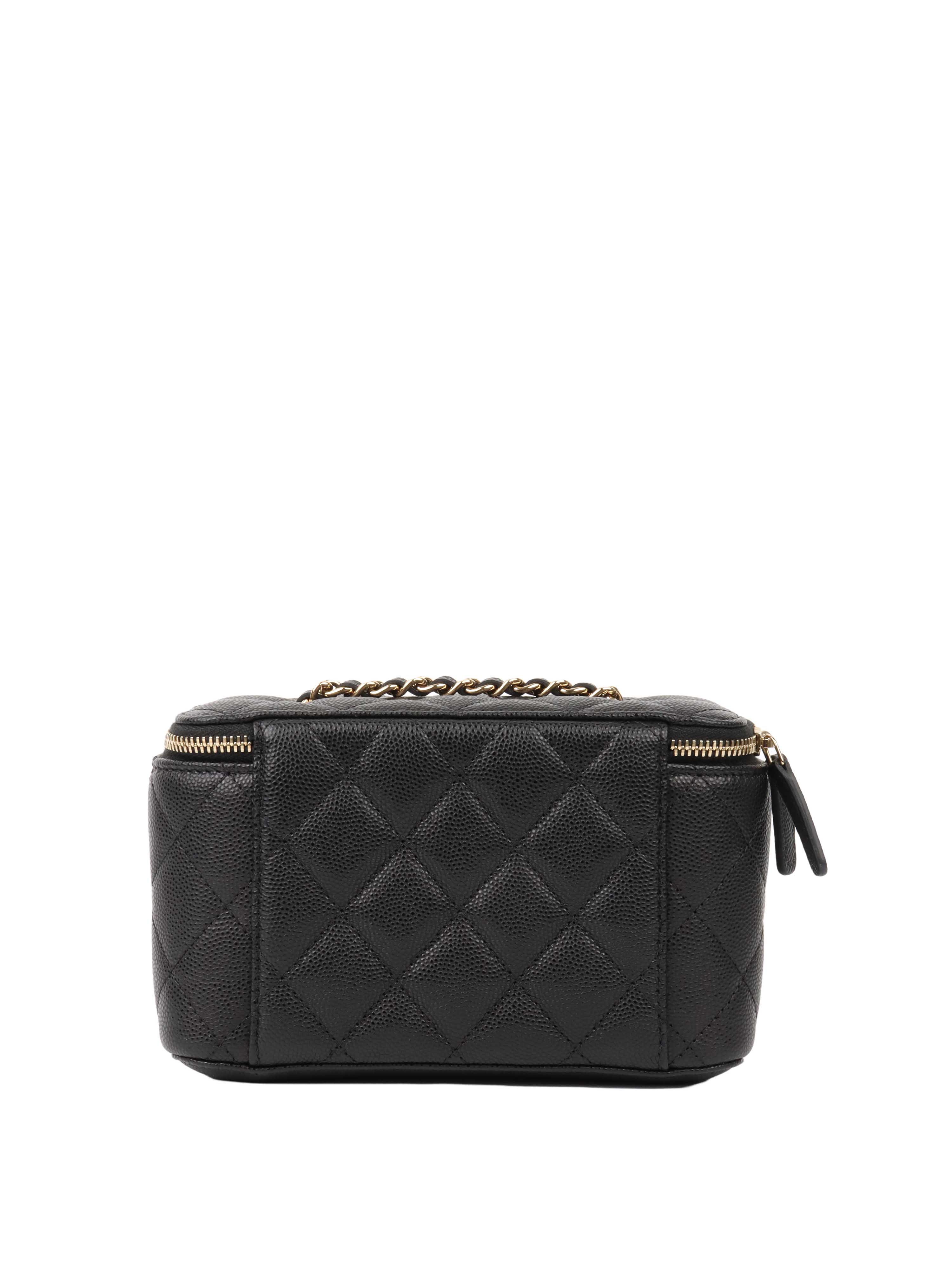 Chanel Black Caviar Vanity Case.