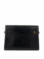 Saint Laurent Medium Manhattan Shiny Crocodile Shoulder Bag.