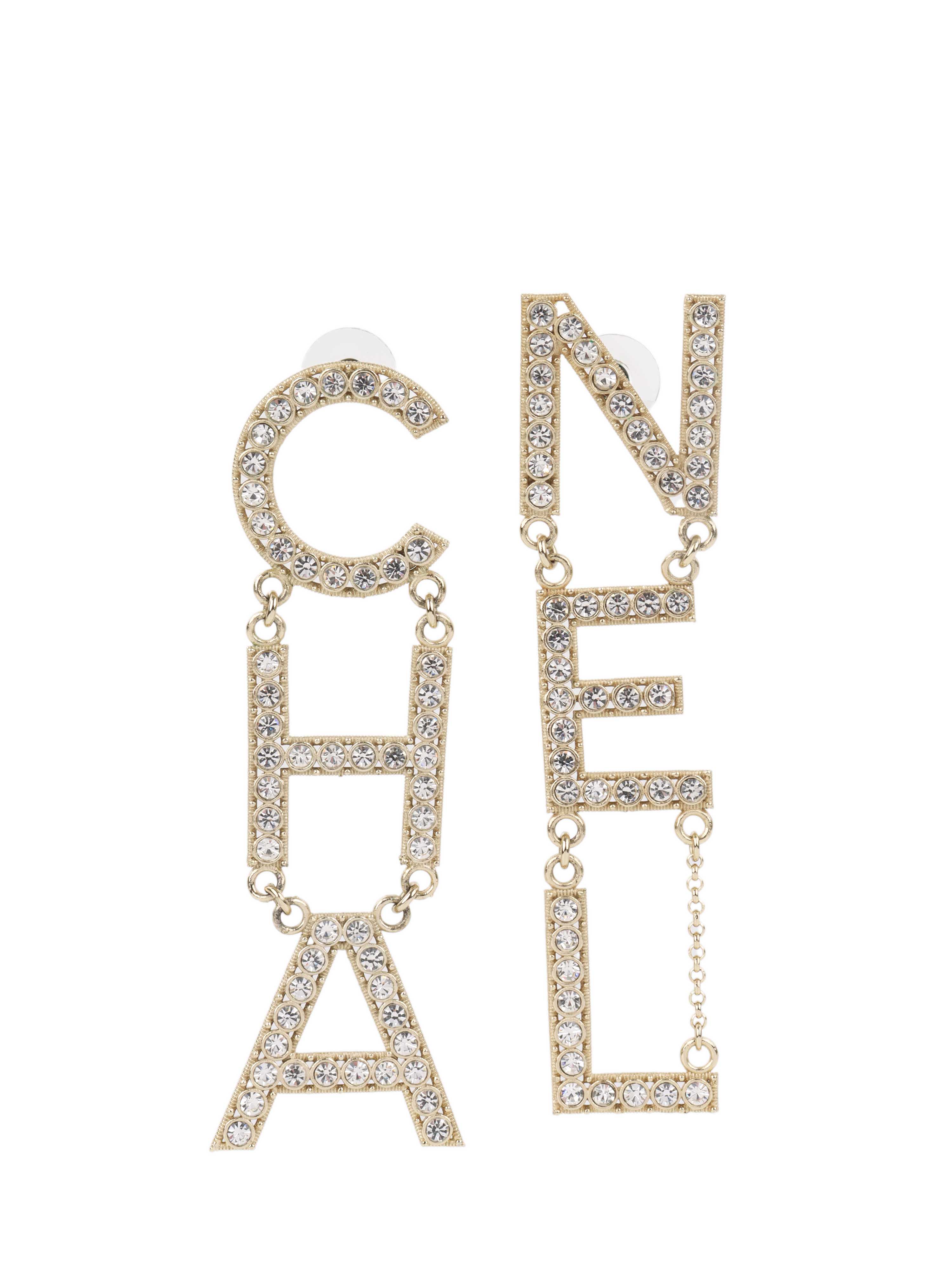 Chanel Crystal Letter Earring