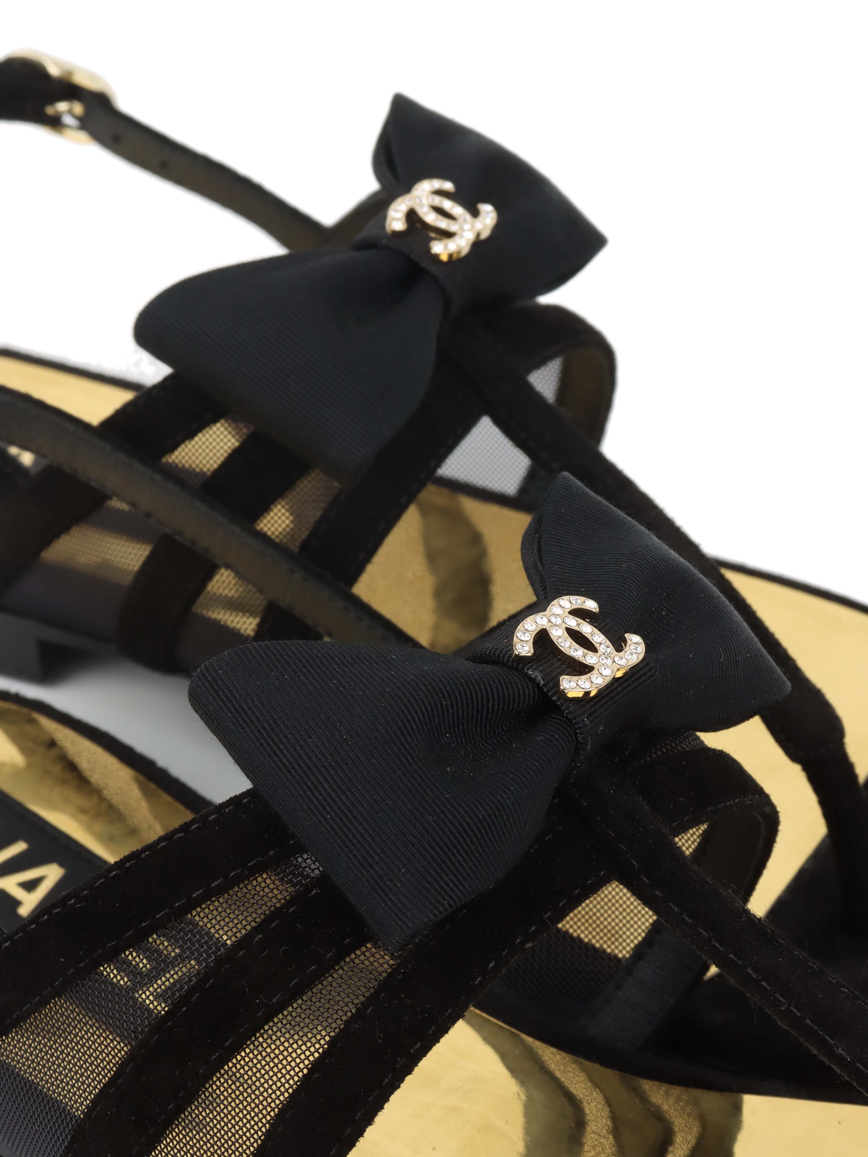 Chanel Black Sandals 38.