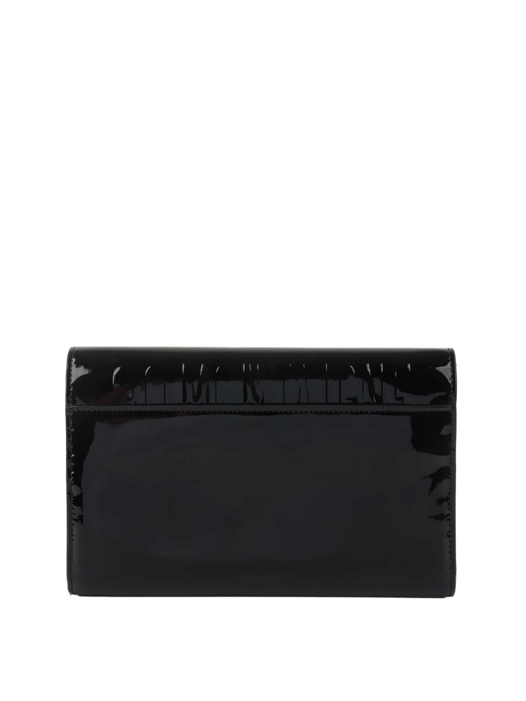 Dior Black Patent Leather 30 Montaigne Chain Clutch.