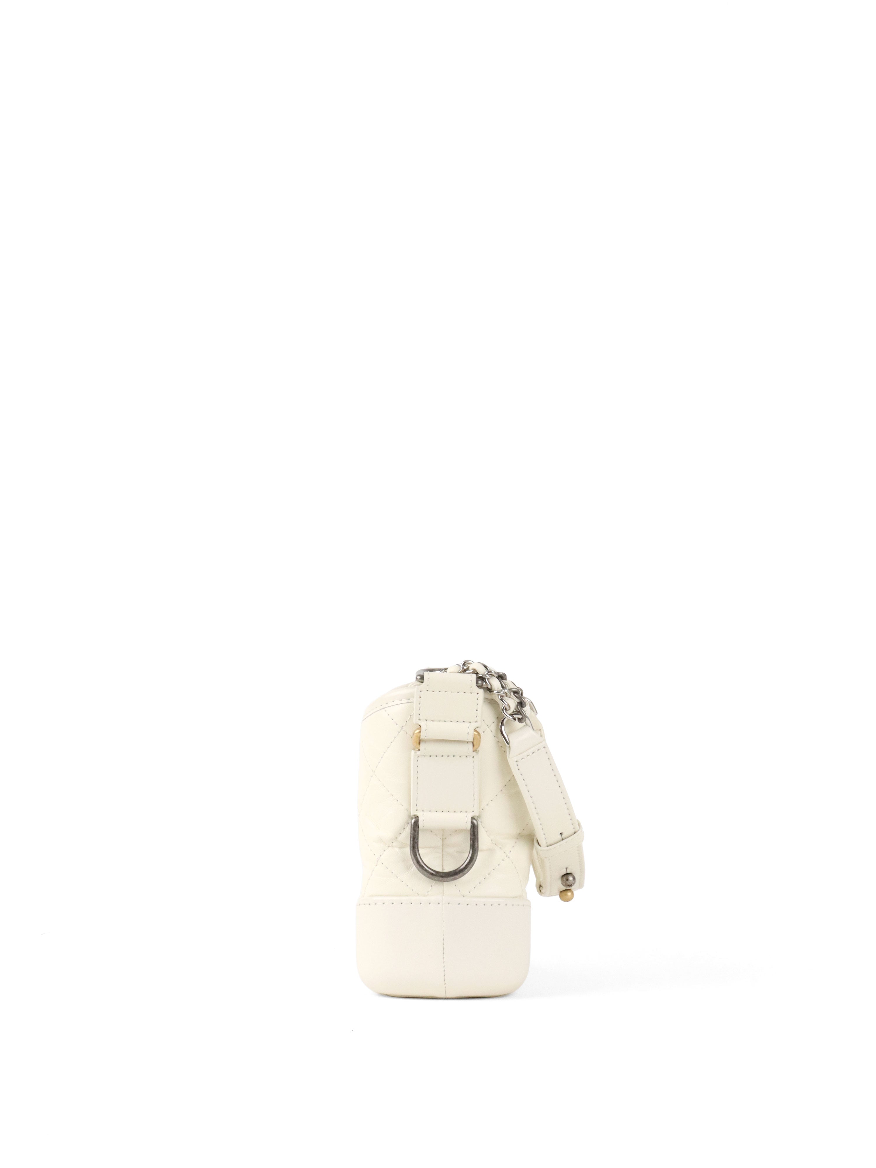 Chanel Small All White Aged Calfskin Gabrielle Bag