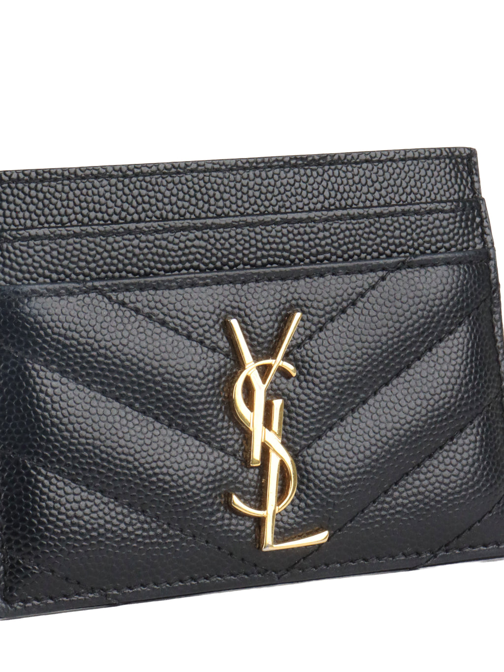 Saint Laurent Black Cassandre Matelasse Card Holder