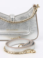 Bvlgari Metallic Silver mini Serpenti Shoulder Bag.
