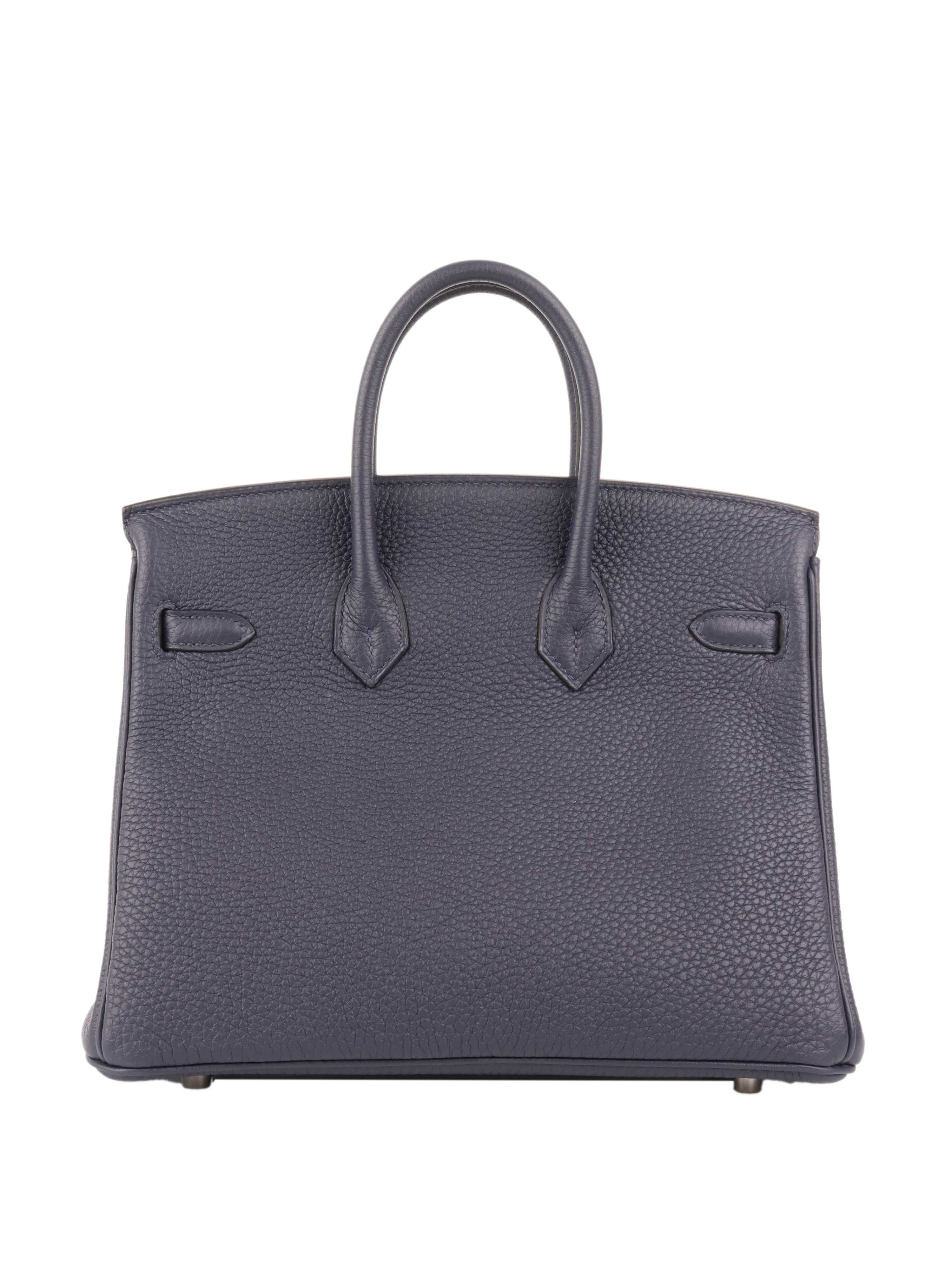 Hermes Navy Birkin 25 PHW.