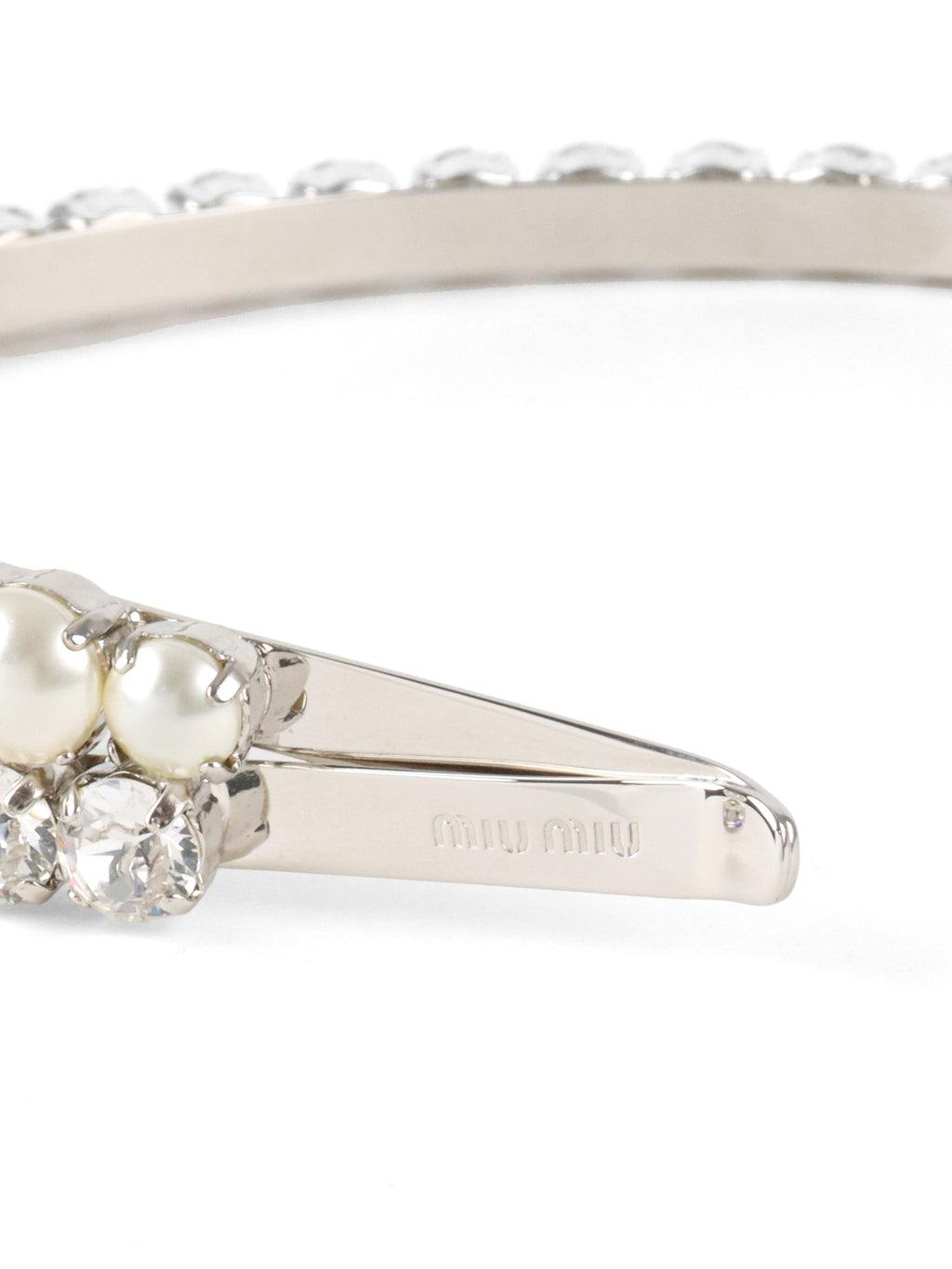 Miu Miu Resin Pearl and Crystal Double Headband