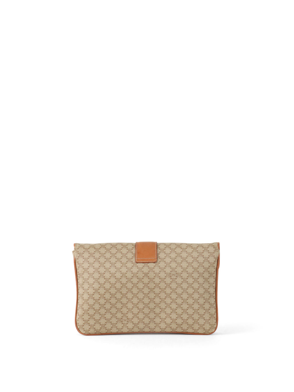 Celine Vintage Macadam Pattern Coated Canvas Clutch Bag