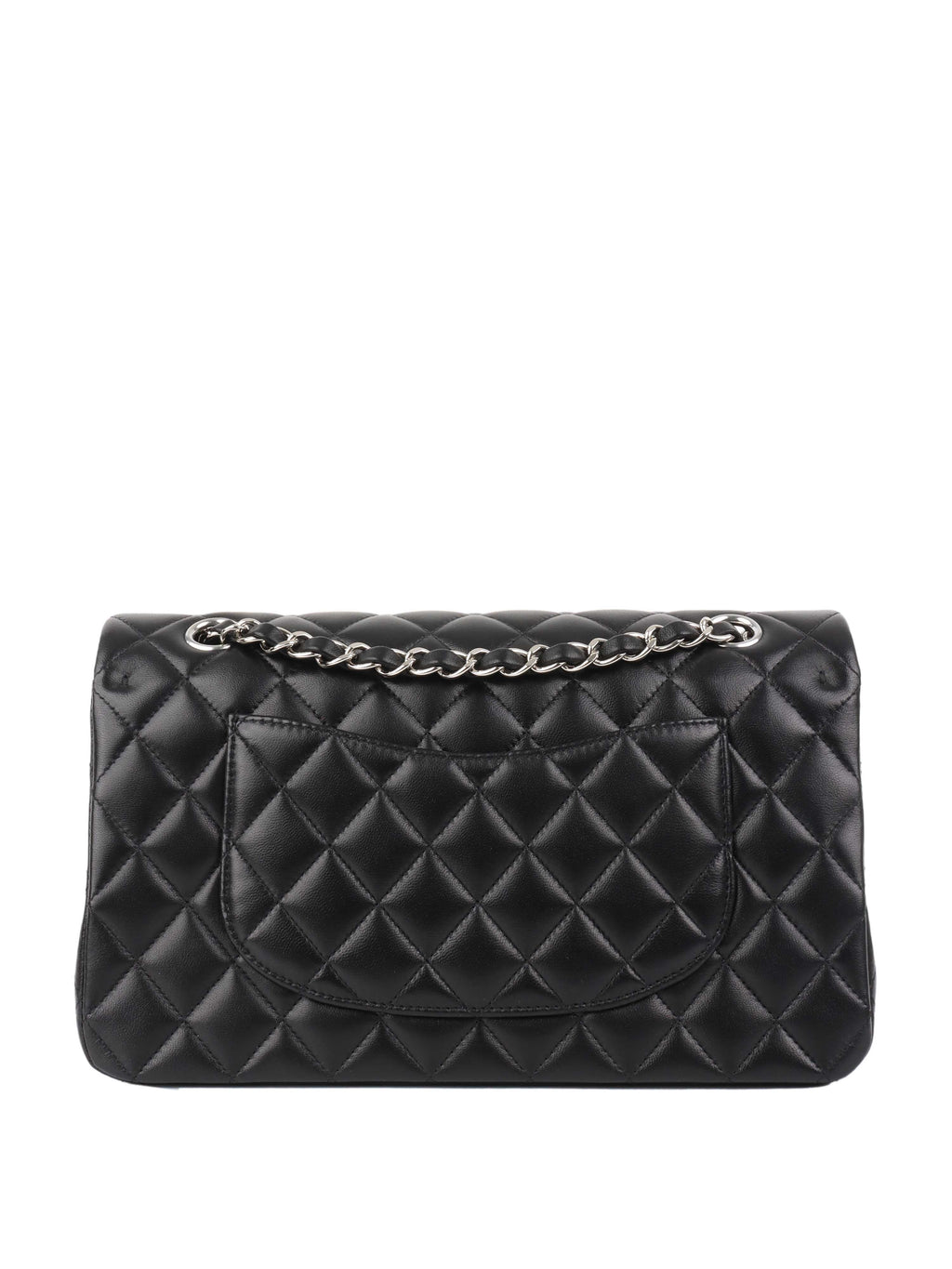 Chanel Black Medium Lambskin Classic Flap SHW.