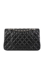 Chanel Black Medium Lambskin Classic Flap SHW.