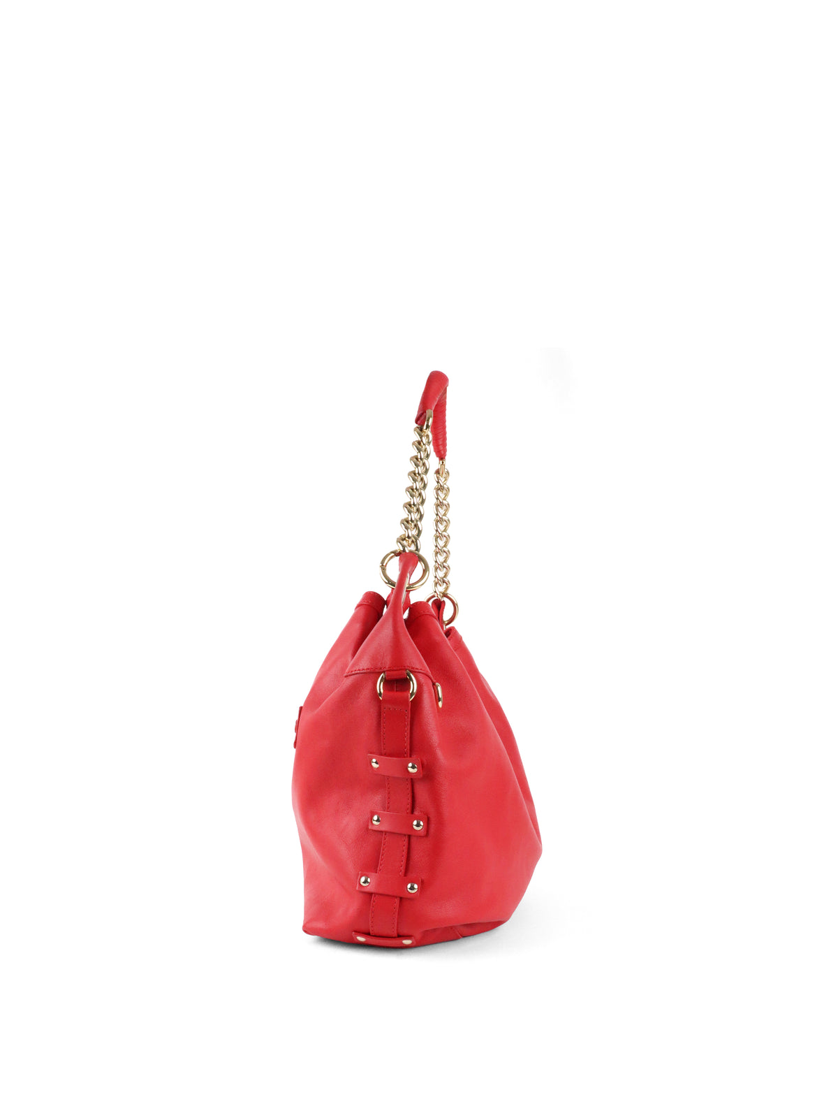Versace Red Medusa Tag Lock Flap Shoulder Bag