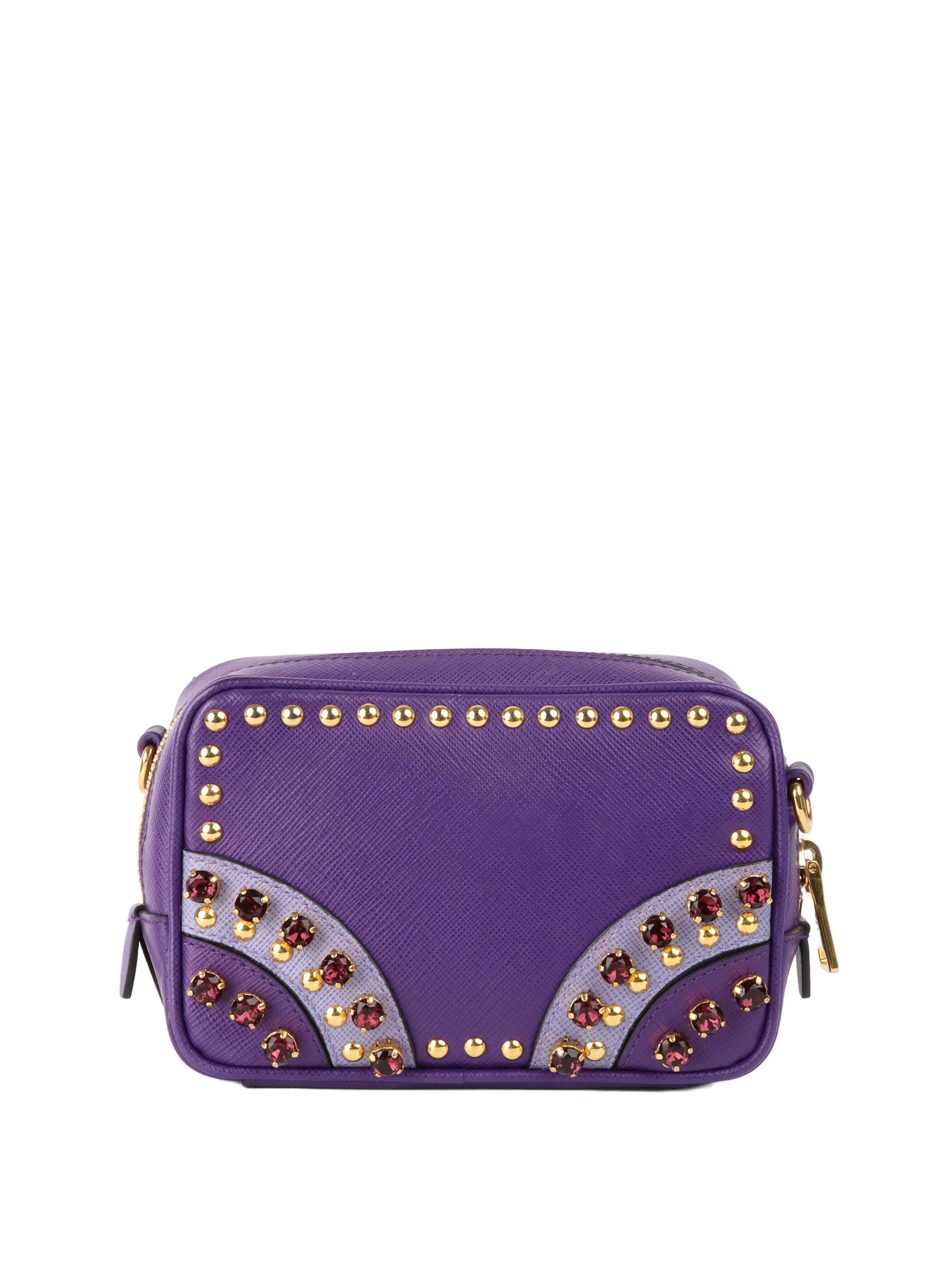 Prada Small Purple Saffiano Crossbody Bag. Votre Luxe