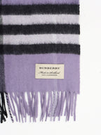 Burberry Light Purple Check Cashmere Scarf