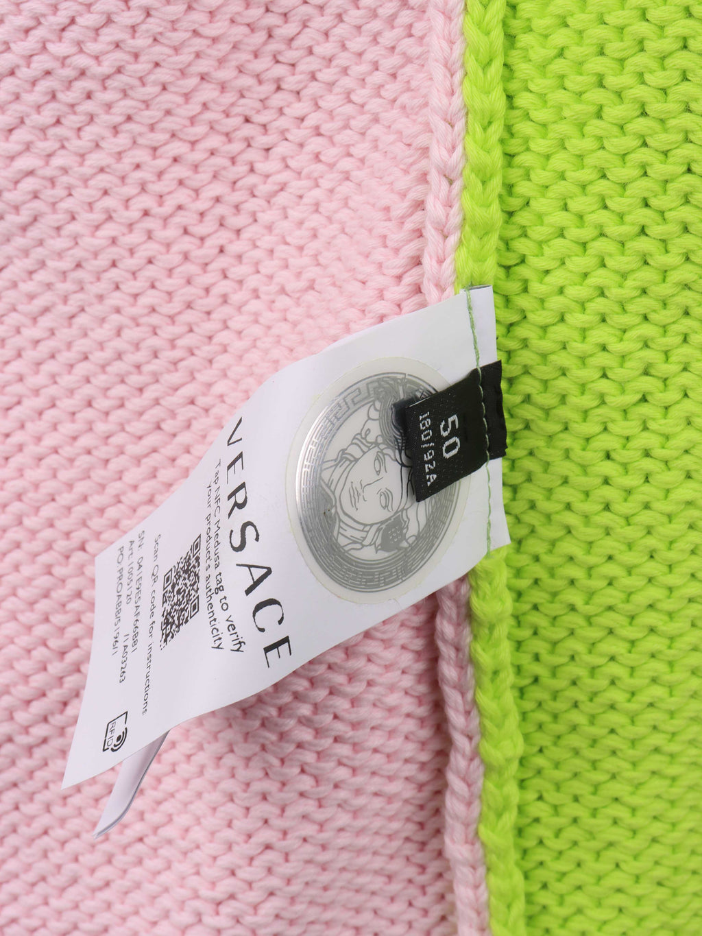 Versace Green & Pink Knit Vest.