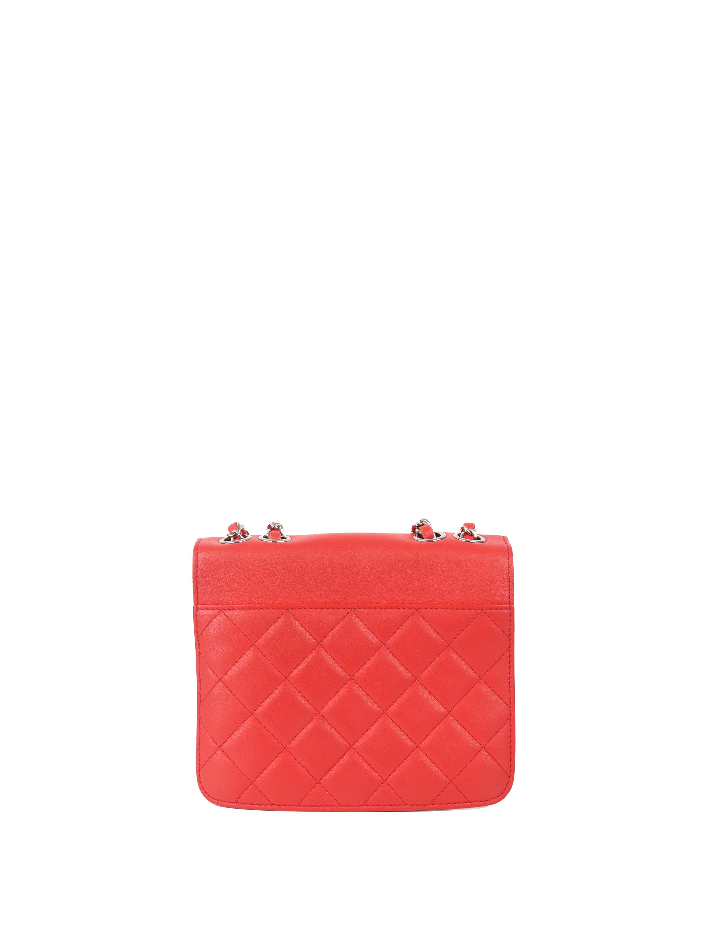 Chanel Red Quilted Two-tone CC Flap Bag
