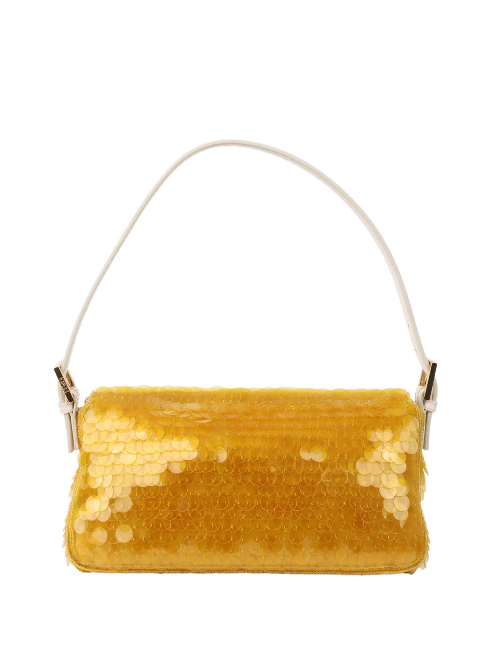 Fendi Yellow Sequin Baguette Shoulder Bag.