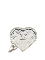Louis Vuitton Monogram Heart Coin Purse in Silver