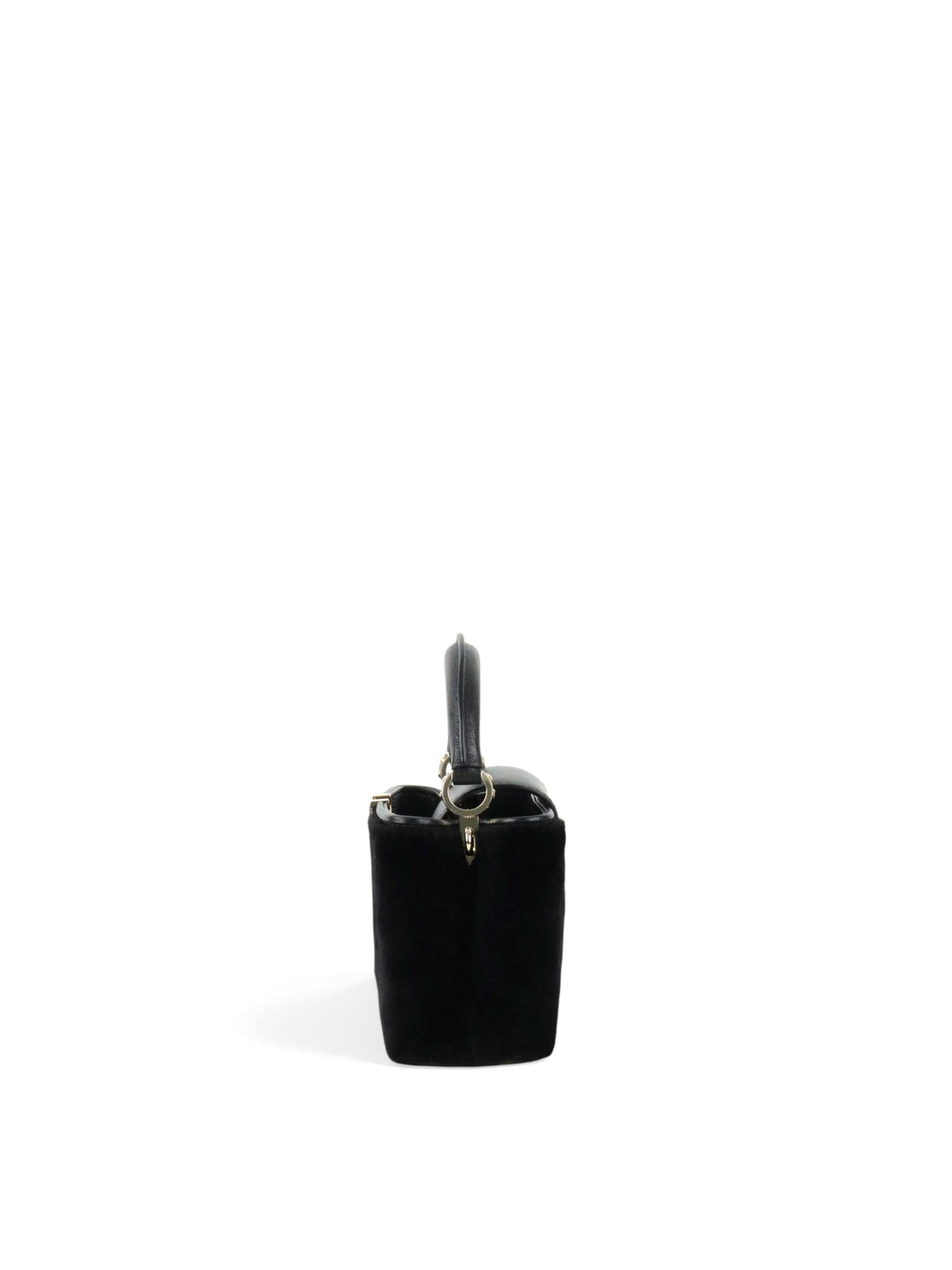 Louis Vuitton Black Sherling Mini East West Capucines