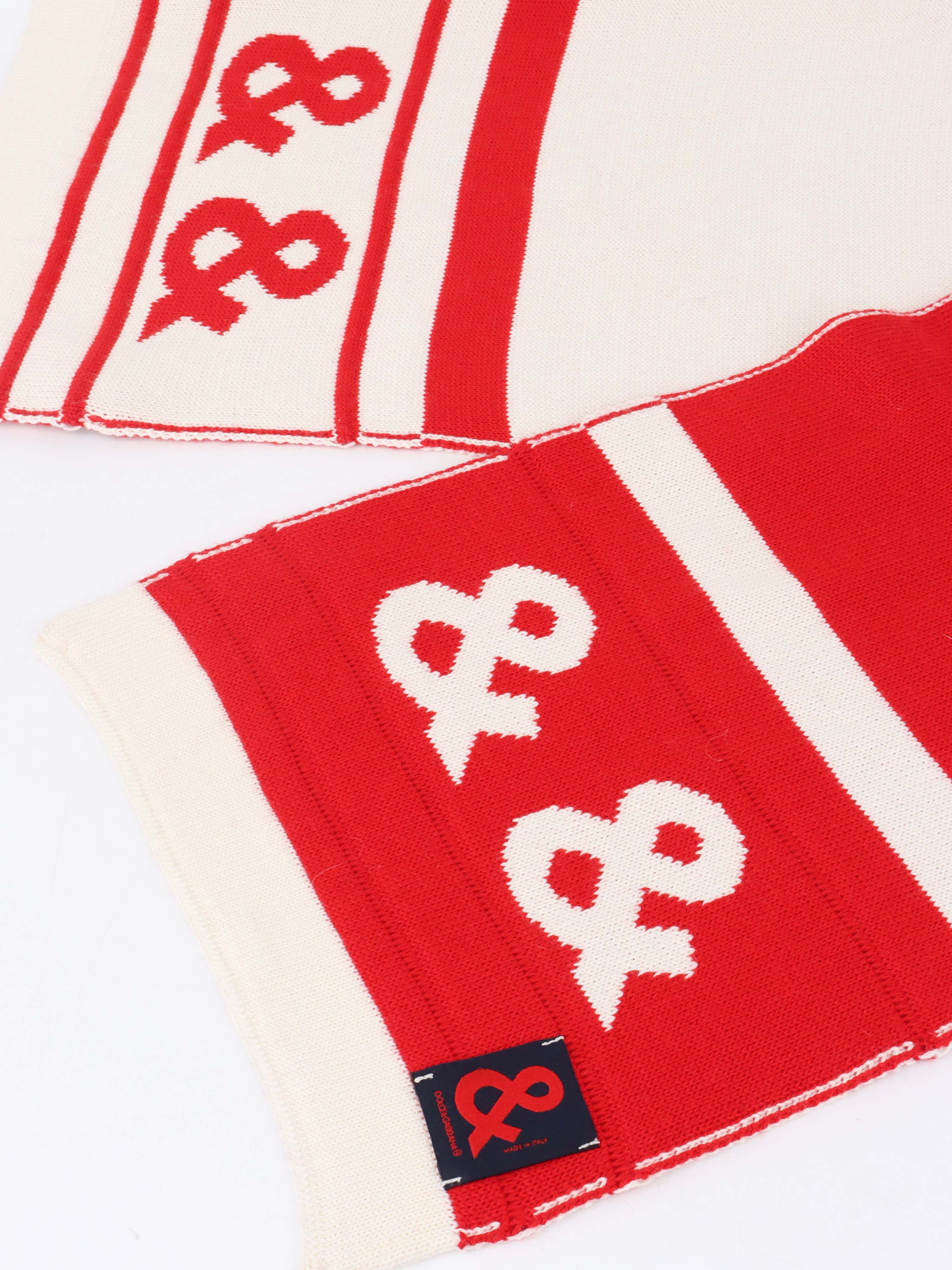 Dolce & Gabbana Red and White Scarf