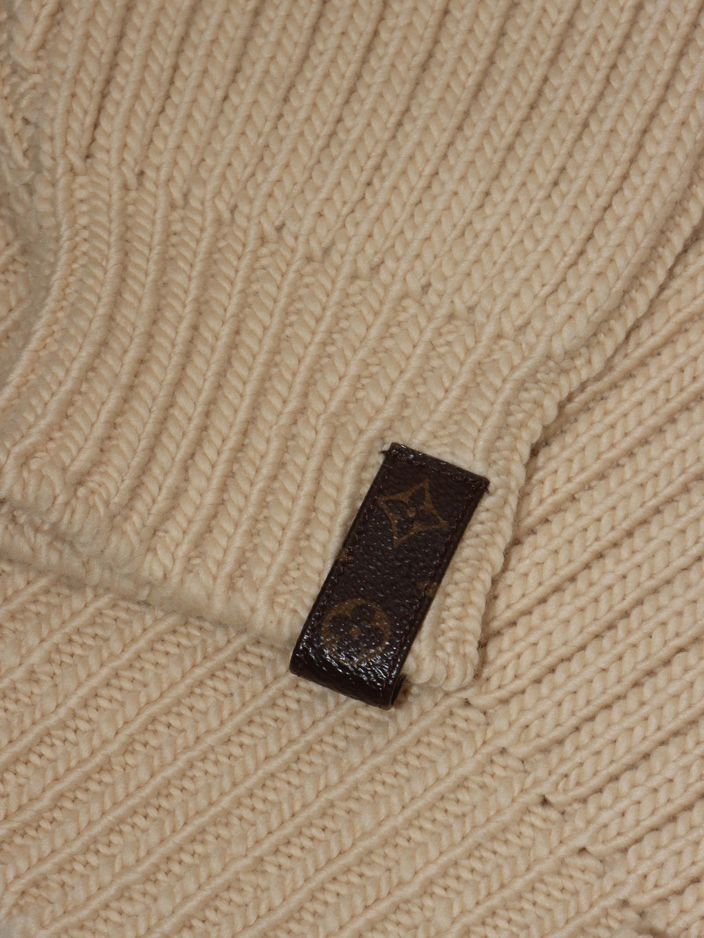 Louis Vuitton Elbow Patch Ribbed Pullover Sweater.