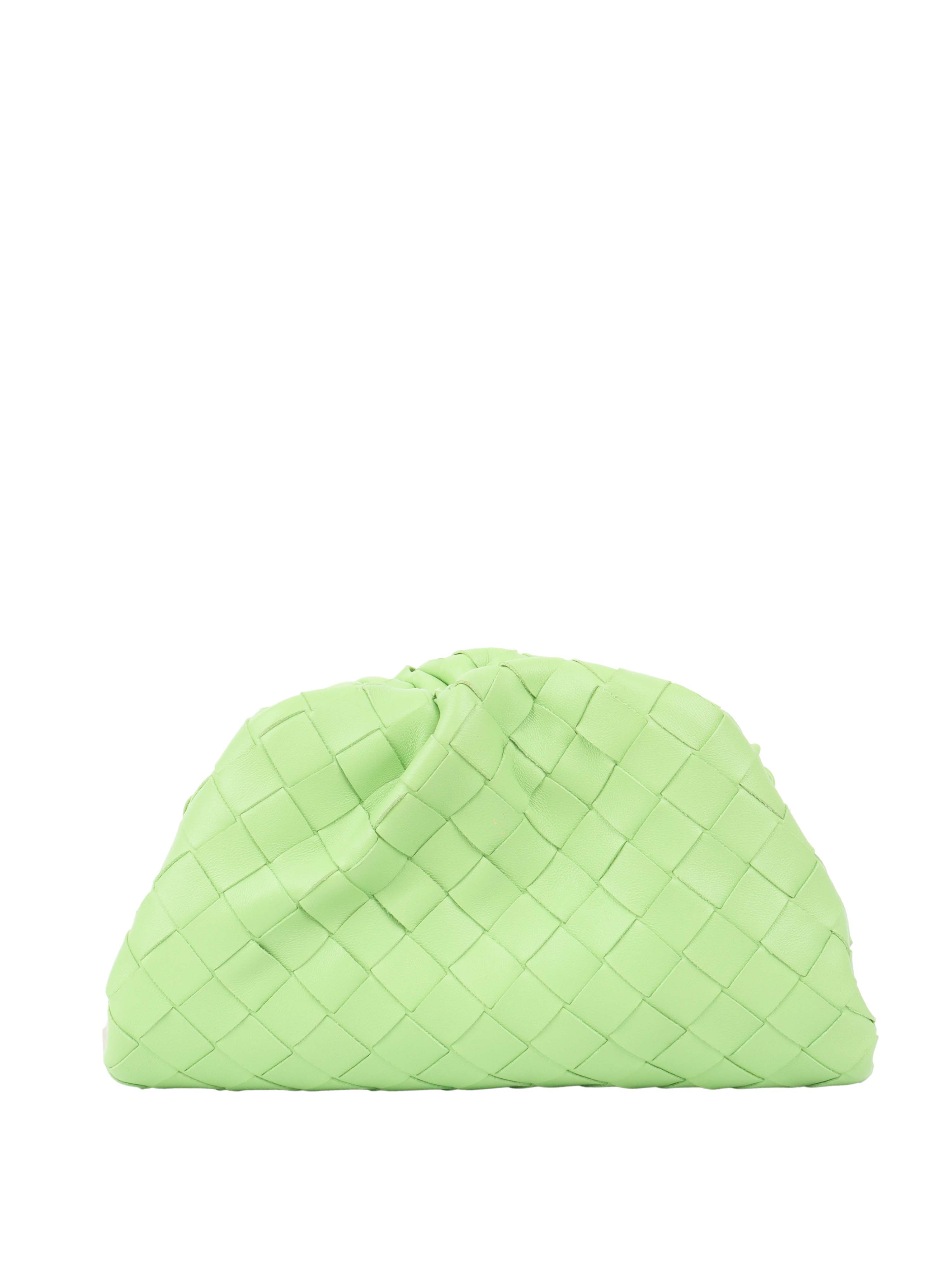 Bottega Veneta Light Green Intrecciato Mini Pouch.