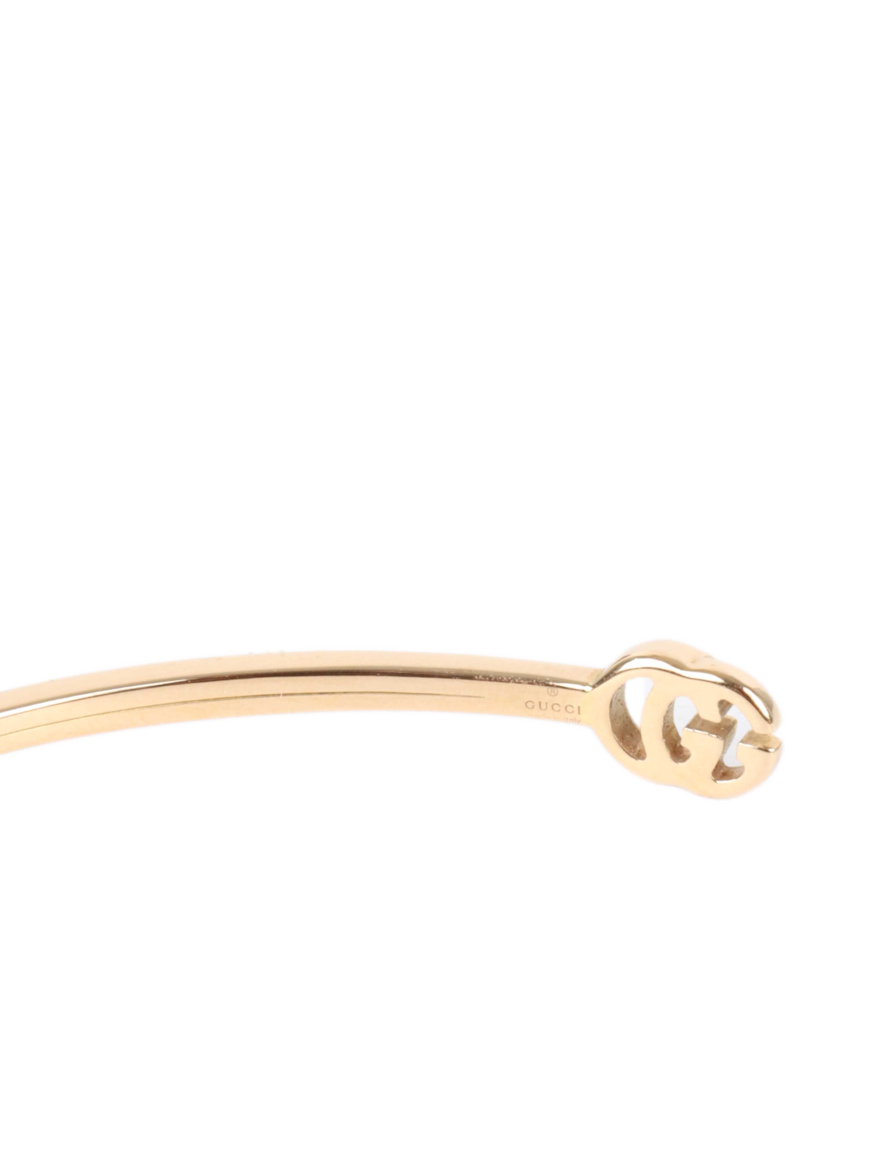 Gucci GG Running 18K Yellow Gold Cuff Bracelet.