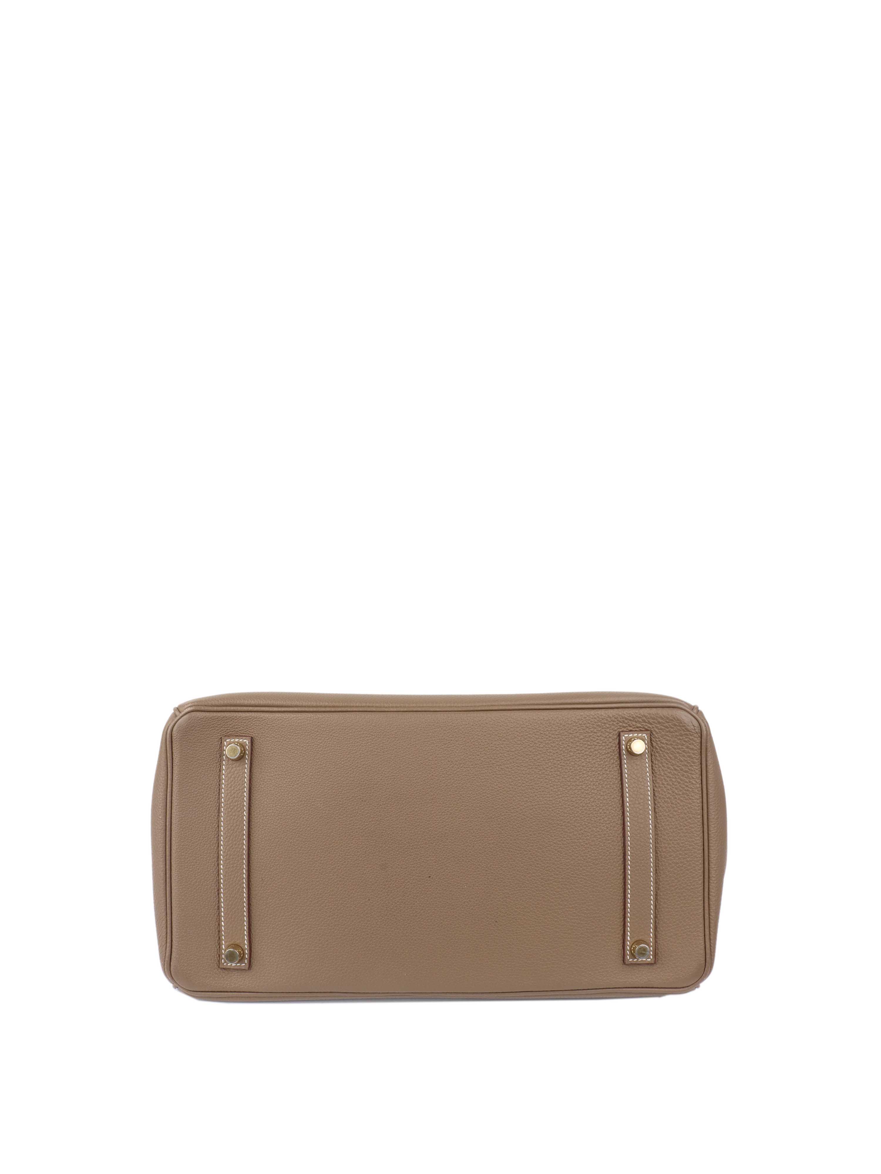 Hermes Etoupe Birkin 35 in Togo Leather GHW.