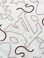 Louis Vuitton White/Brown Embroidered Cotton T-Shirt.