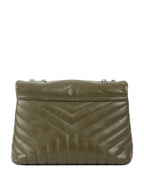 Saint Laurent Khaki Medium Loulou Bag.