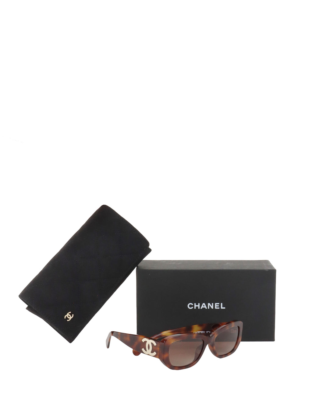 Chanel Tortoise Rectangle Sunglasses