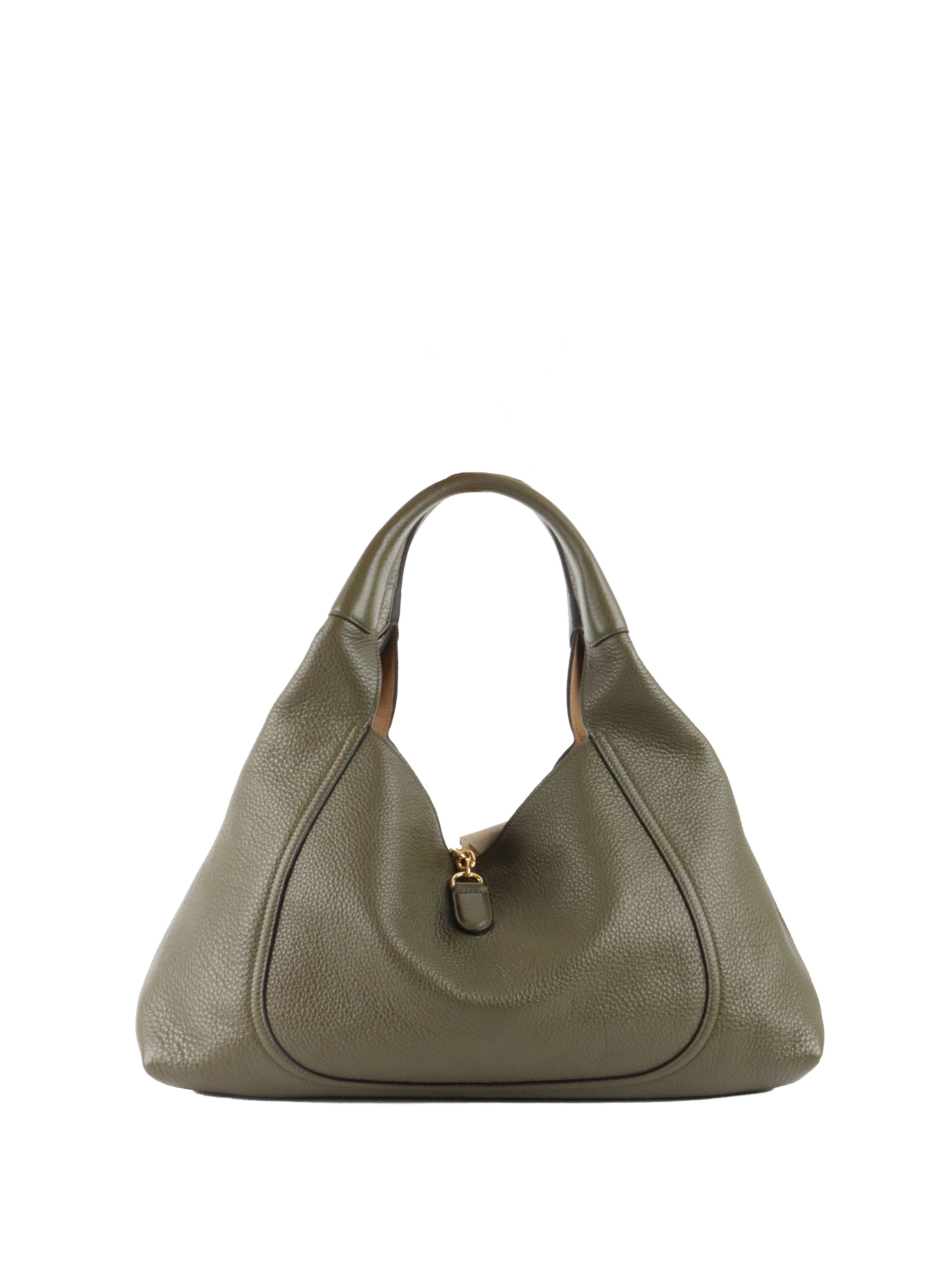 Gucci Forest Green Softbit Maxi Shoulder Bag.