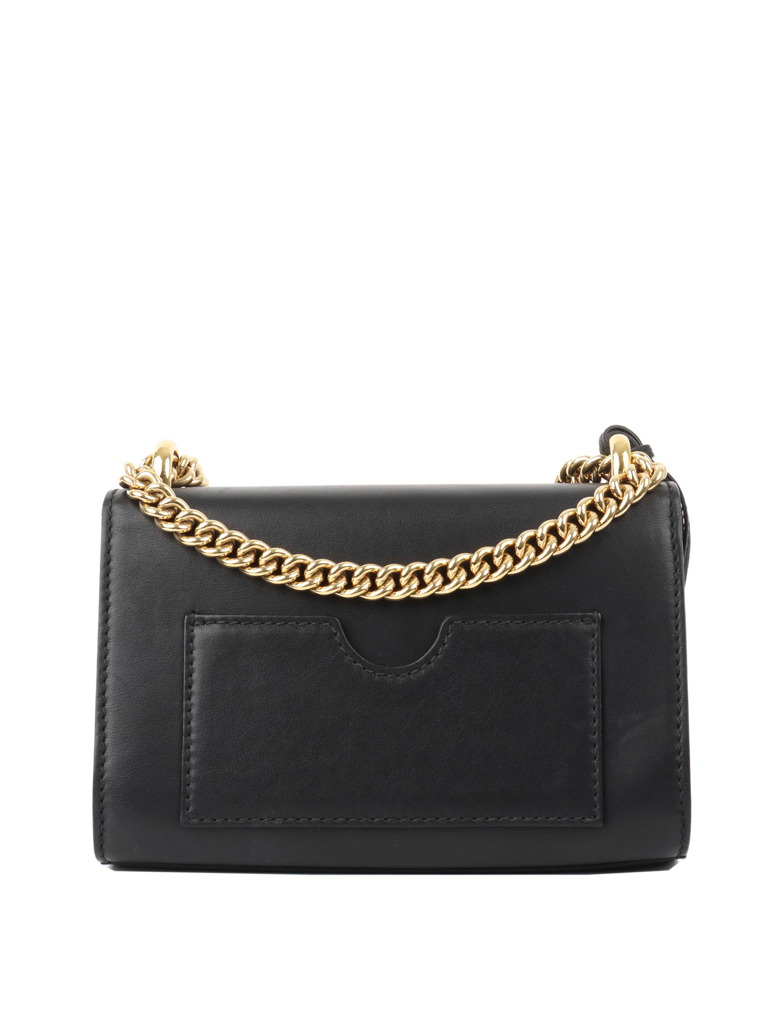 Gucci Black Padlock Chain Shoulder Bag.